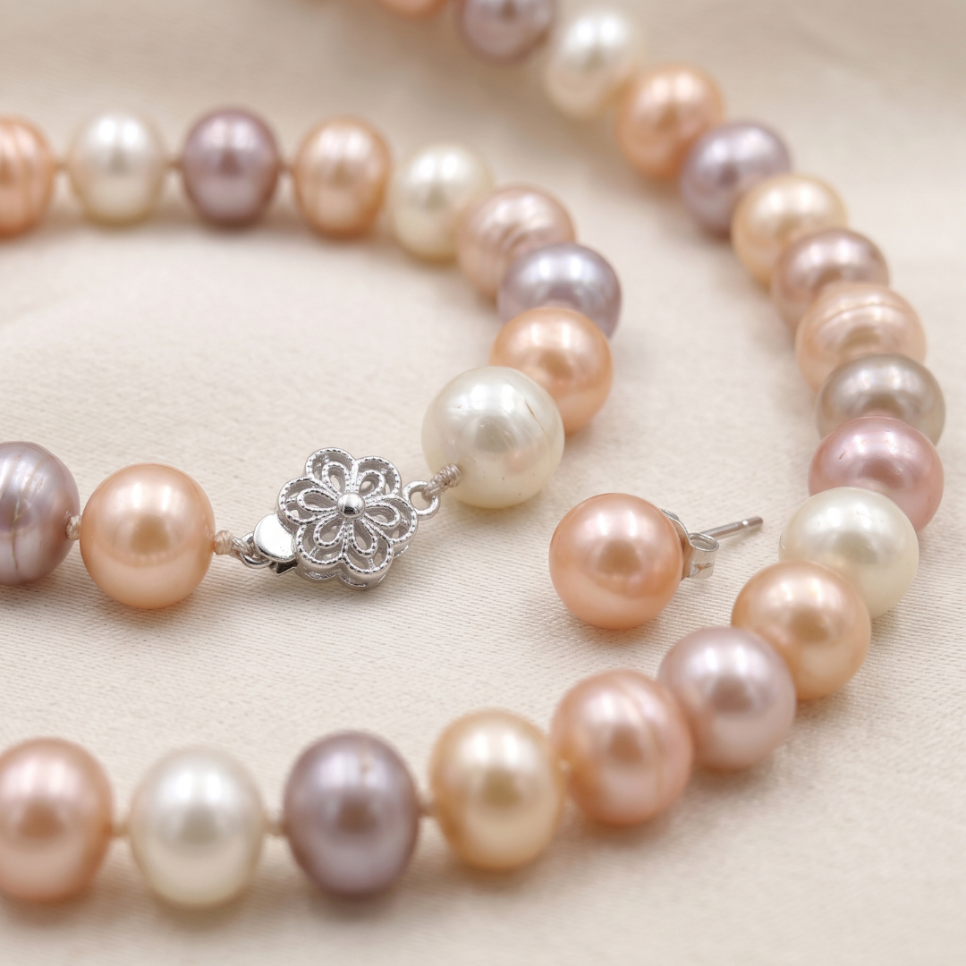 Lumière Pearl Necklace Set – FREE Matching Bracelet & Earrings Included