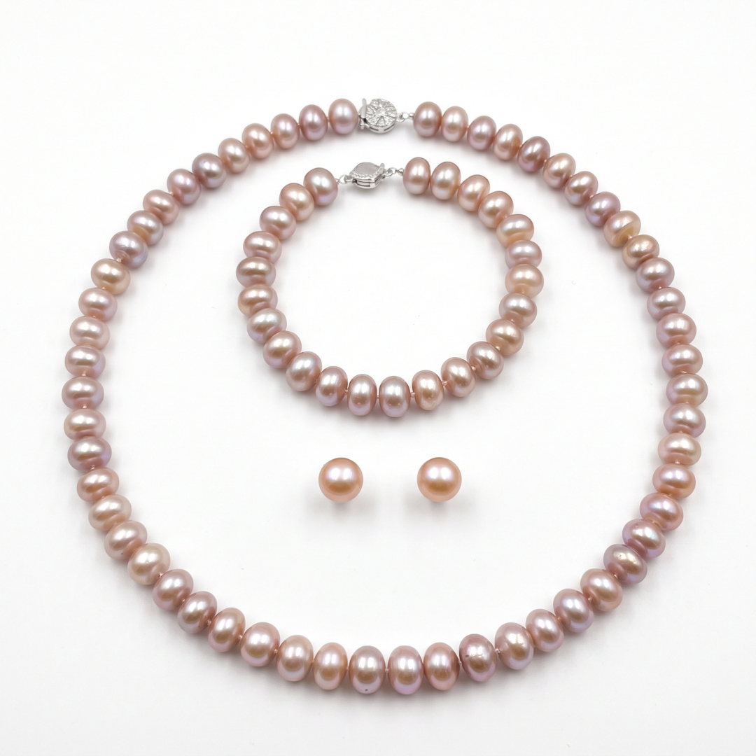Lumière Pearl Necklace Set – FREE Matching Bracelet & Earrings Included