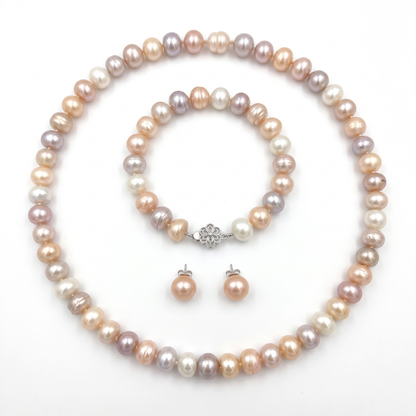 Lumière Pearl Necklace Set – FREE Matching Bracelet & Earrings Included