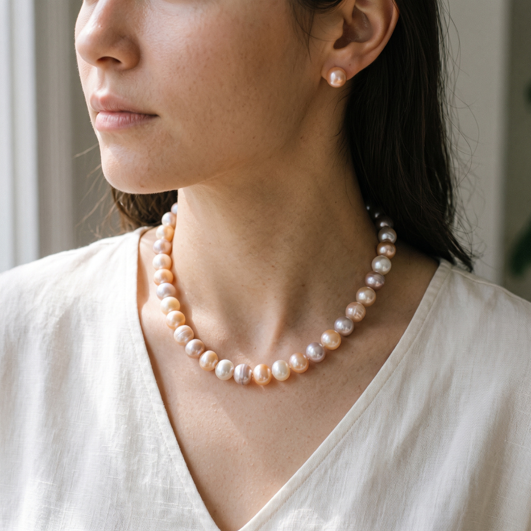 Lumière Pearl Necklace Set – FREE Matching Bracelet & Earrings Included