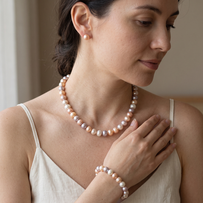 Lumière Pearl Necklace Set – FREE Matching Bracelet & Earrings Included