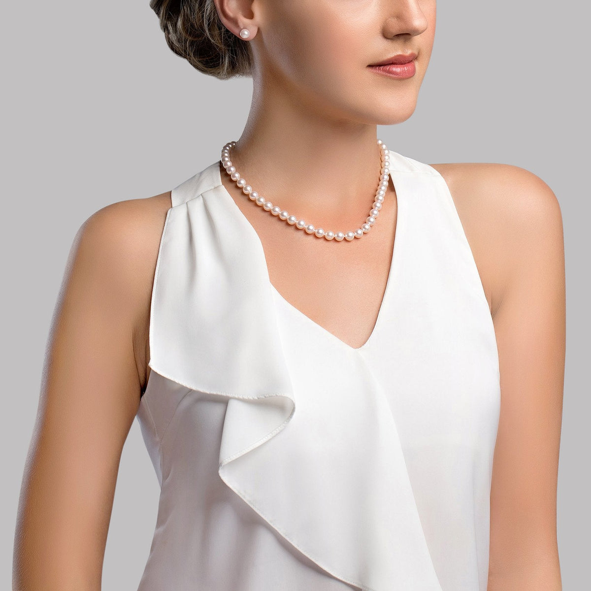 White Akoya Pearl Necklace  9.0-11.0mm