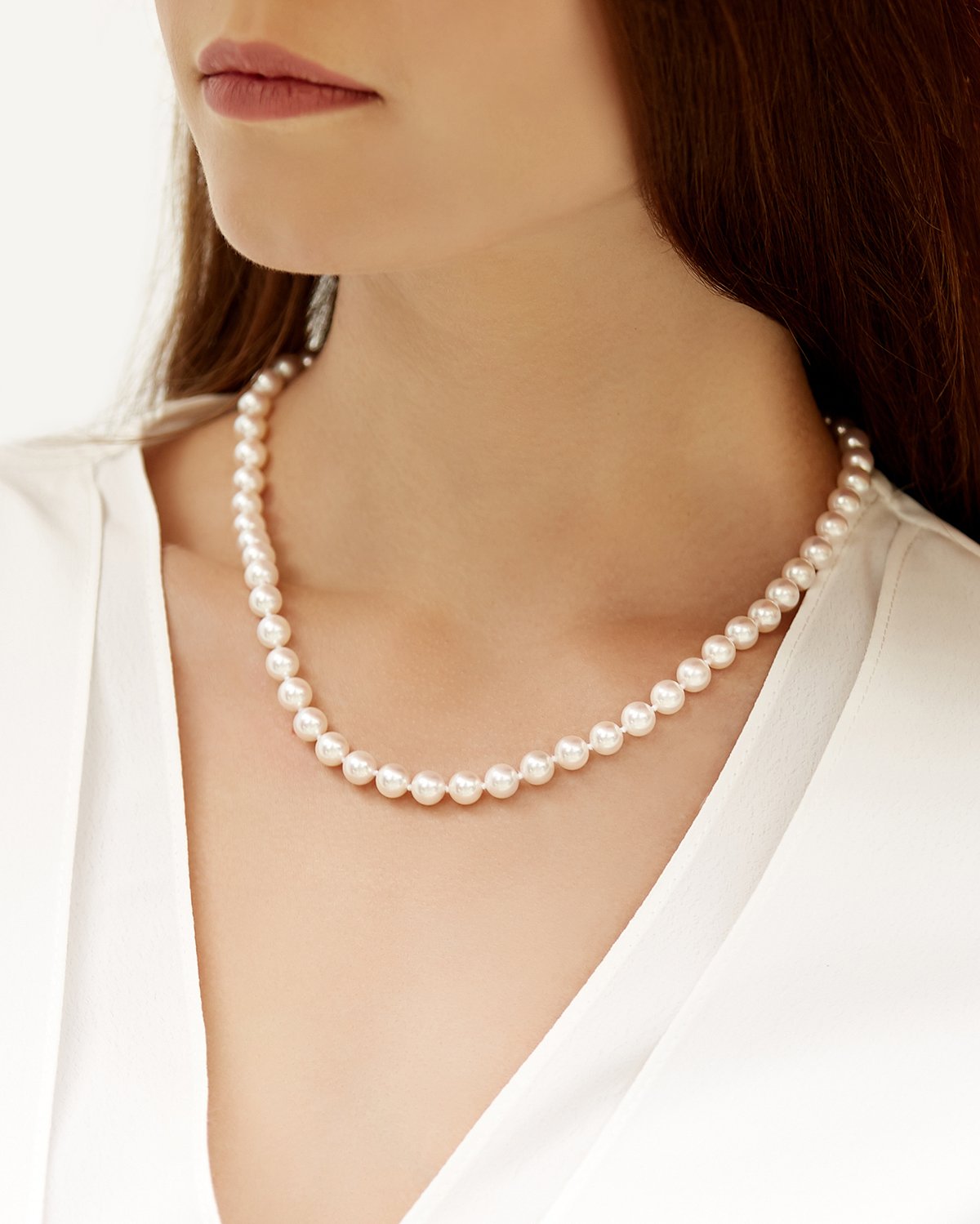 White Akoya Pearl Necklace  9.0-11.0mm