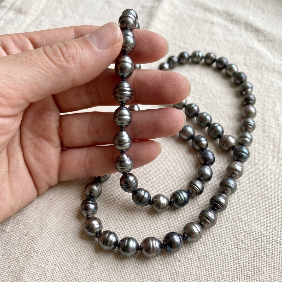 Noire Tahitian Circled Baroque Pearl Necklace 9.0–11.0mm