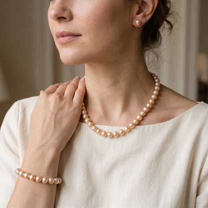 Lumière Pearl Necklace Set – FREE Matching Bracelet & Earrings Included