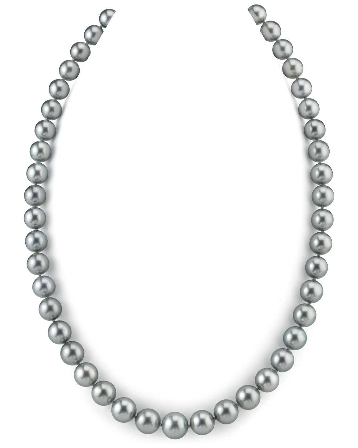 Silvery-Green Tahitian South Sea Pearl Necklace 9.0-11.0mm