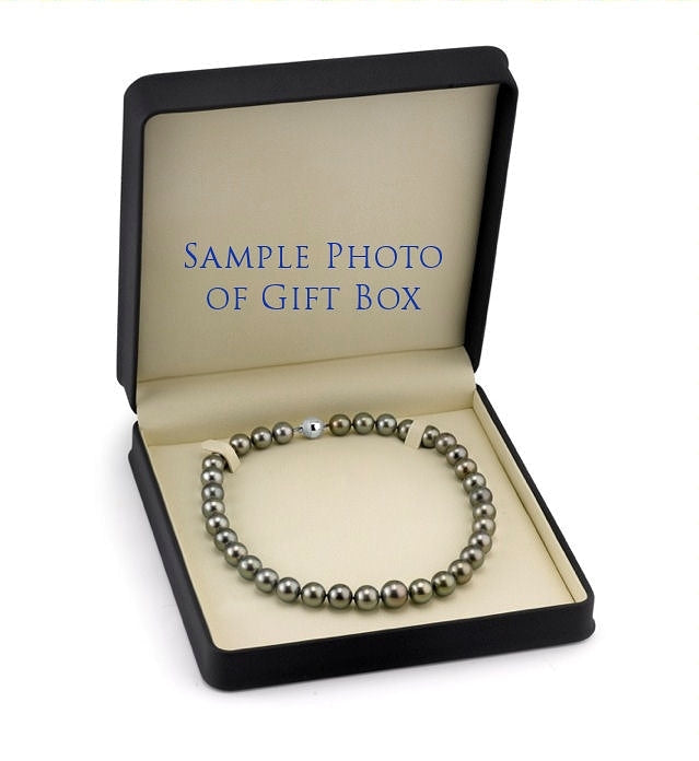 Silvery-Green Tahitian South Sea Pearl Necklace 9.0-11.0mm