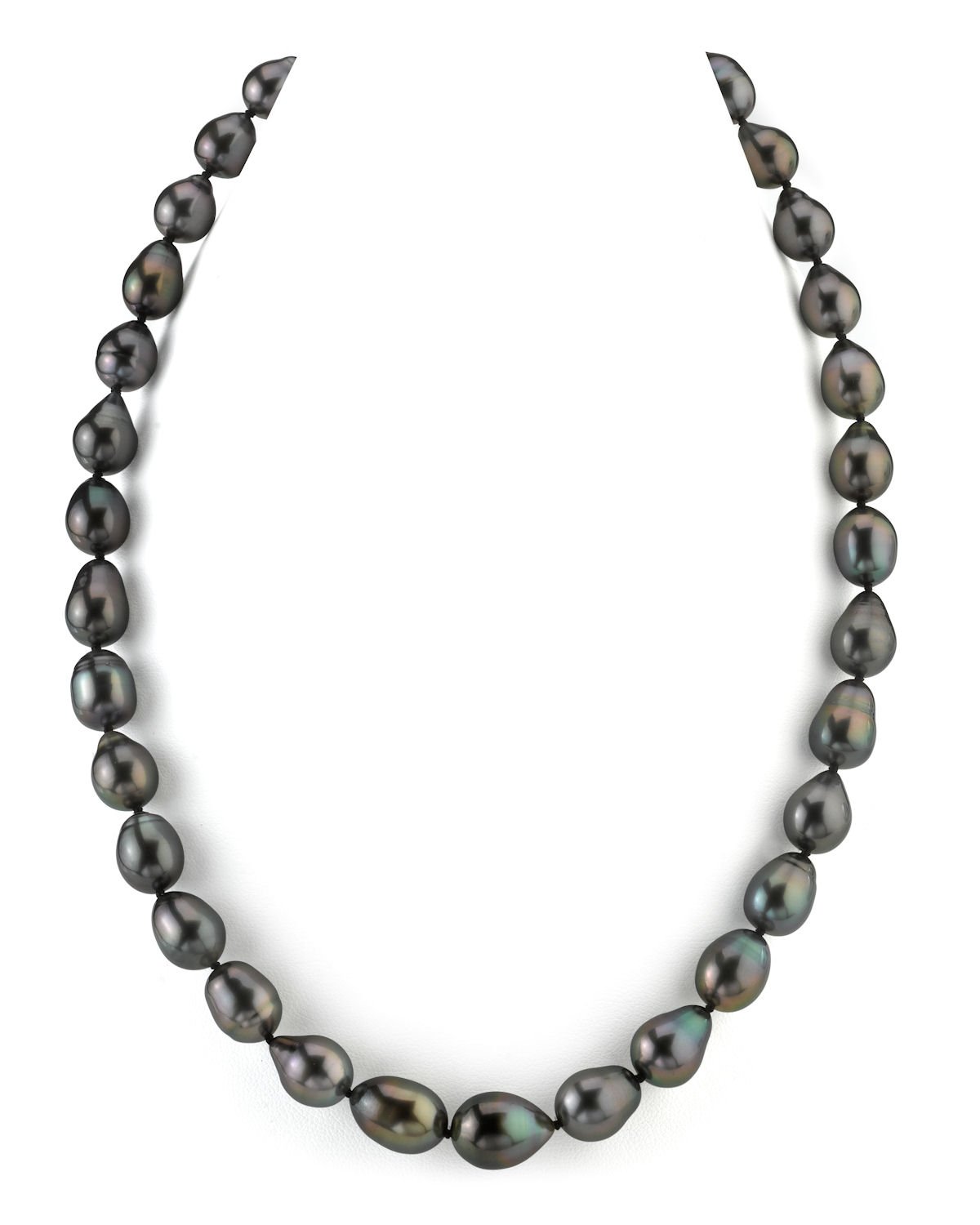 Black Tahitian Drop-Shape Pearl Necklace 8.0-10.0mm