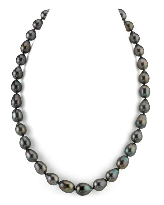 Black Tahitian Drop-Shape Pearl Necklace 8.0-10.0mm