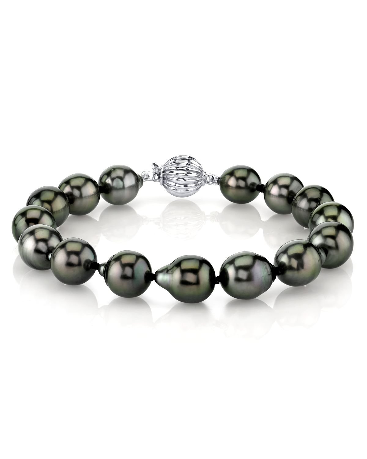 Black Tahitian Drop-Shape Pearl Bracelet 7.0-8.0mm