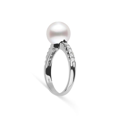 Decade Collection 9.0-10.0 mm White South Sea Pearl and Diamond Ring