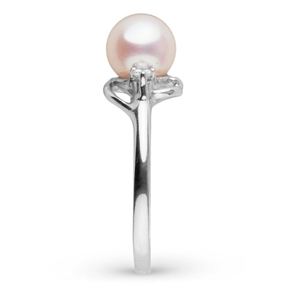 Tiara Collection 6.5-7.0 mm White Freshadama Pearl and Diamond Ring