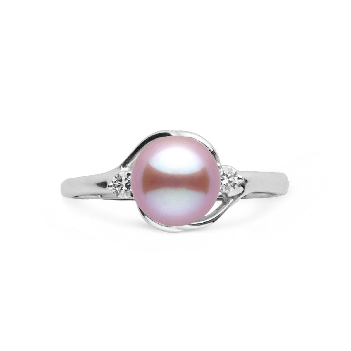 Tiara Collection 6.5-7.0 mm Lavender Freshadama Pearl and Diamond Ring