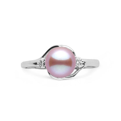 Tiara Collection 6.5-7.0 mm Lavender Freshadama Pearl and Diamond Ring
