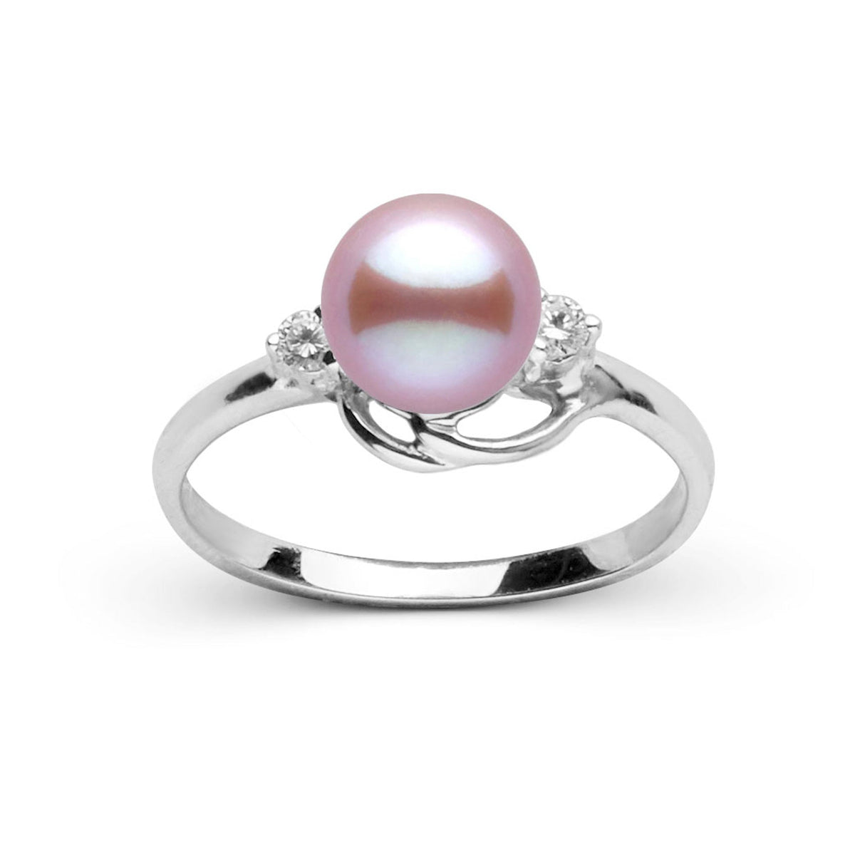 Tiara Collection 6.5-7.0 mm Lavender Freshadama Pearl and Diamond Ring