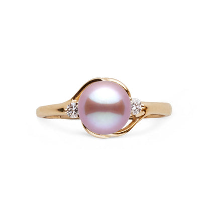 Tiara Collection 6.5-7.0 mm Lavender Freshadama Pearl and Diamond Ring