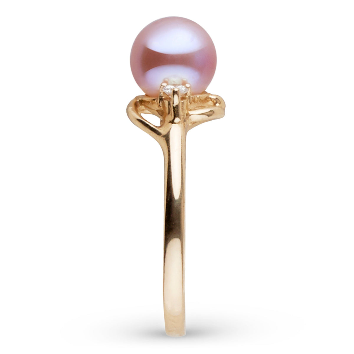 Tiara Collection 6.5-7.0 mm Lavender Freshadama Pearl and Diamond Ring