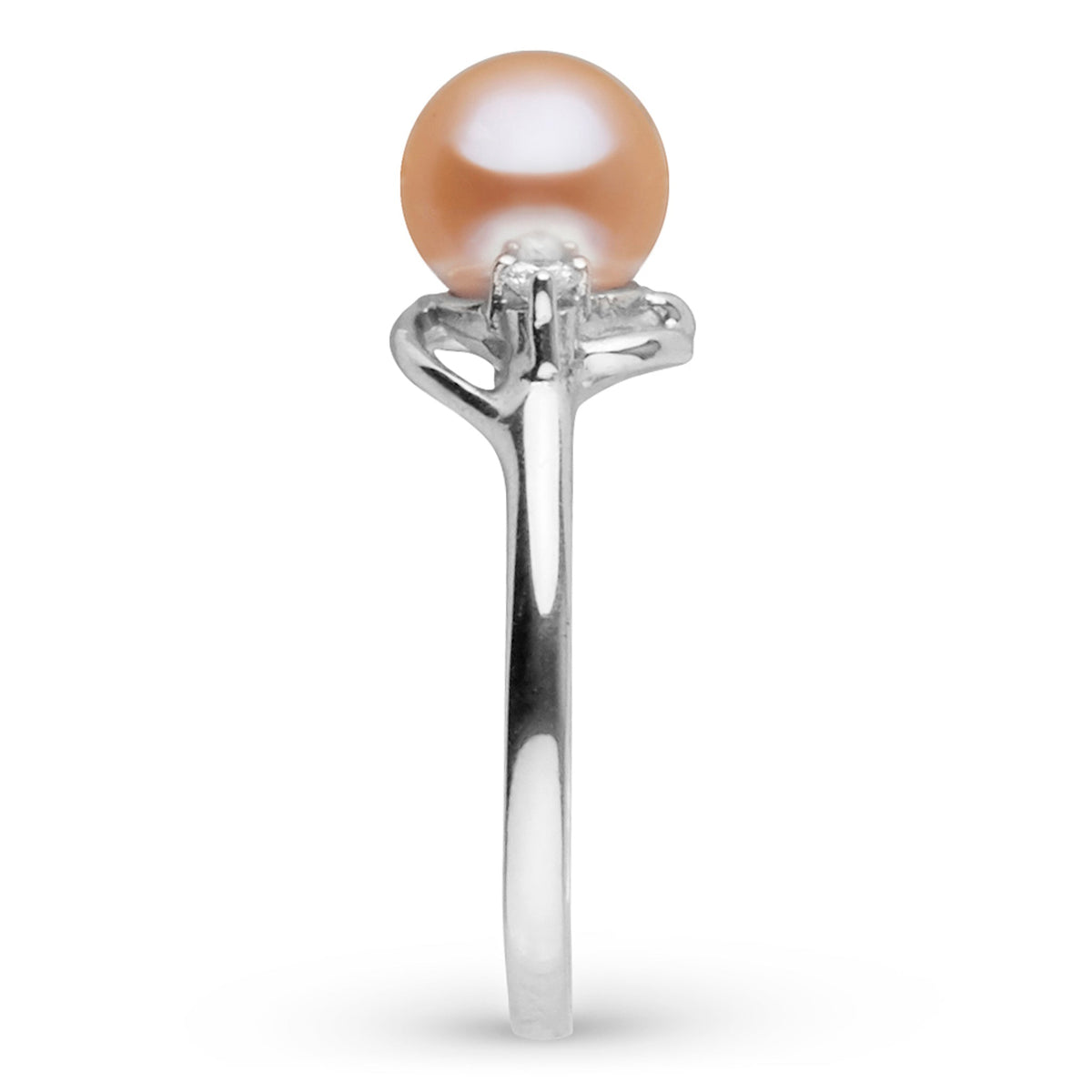 Tiara Collection 6.5-7.0 mm Pink Freshadama Pearl and Diamond Ring