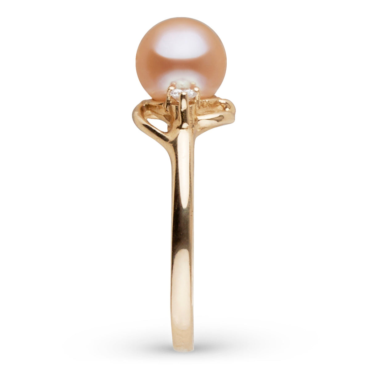 Tiara Collection 6.5-7.0 mm Pink Freshadama Pearl and Diamond Ring
