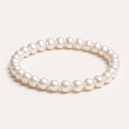 Mahana 7–8mm White Baroque Freshwater Pearl Bracelet