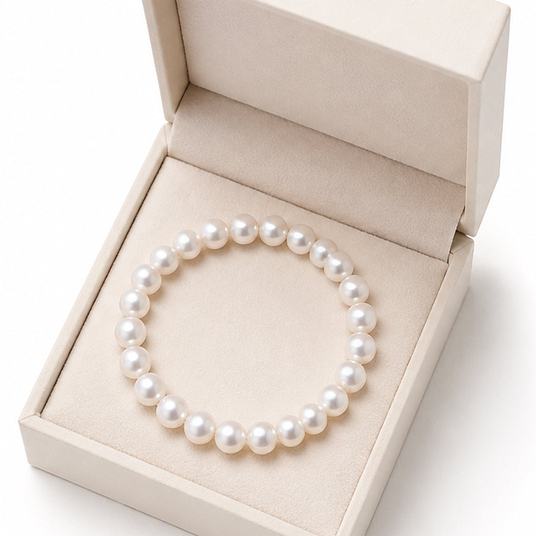 Mahana 7–8mm White Baroque Freshwater Pearl Bracelet