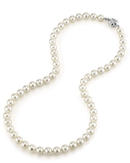 White Akoya Pearl Necklace  9.0-11.0mm