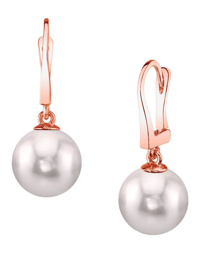 Japanese Akoya Pearl Classic Dangle Earrings 7.0-8.0mm