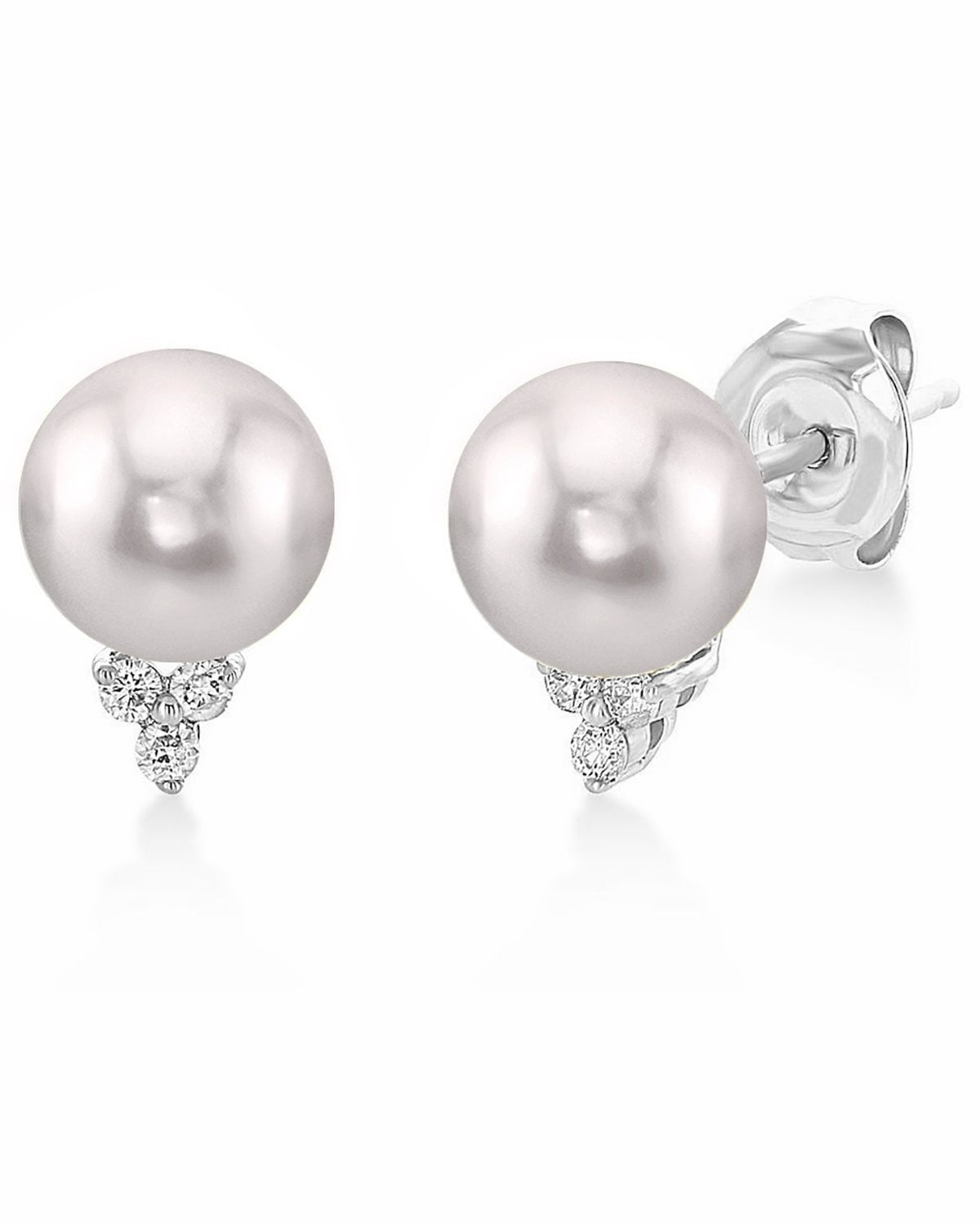 Akoya Pearl & CZ Grace Earrings 7.0-8.0mm