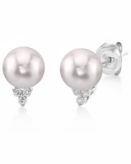 Akoya Pearl & CZ Grace Earrings 7.0-8.0mm