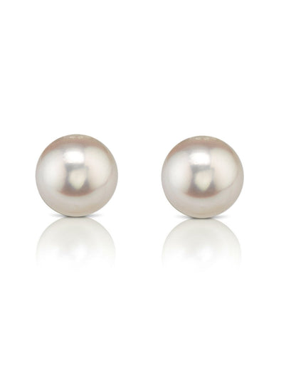 Hanadama Akoya Round Pearl Stud Earrings 7.0-8.0mm