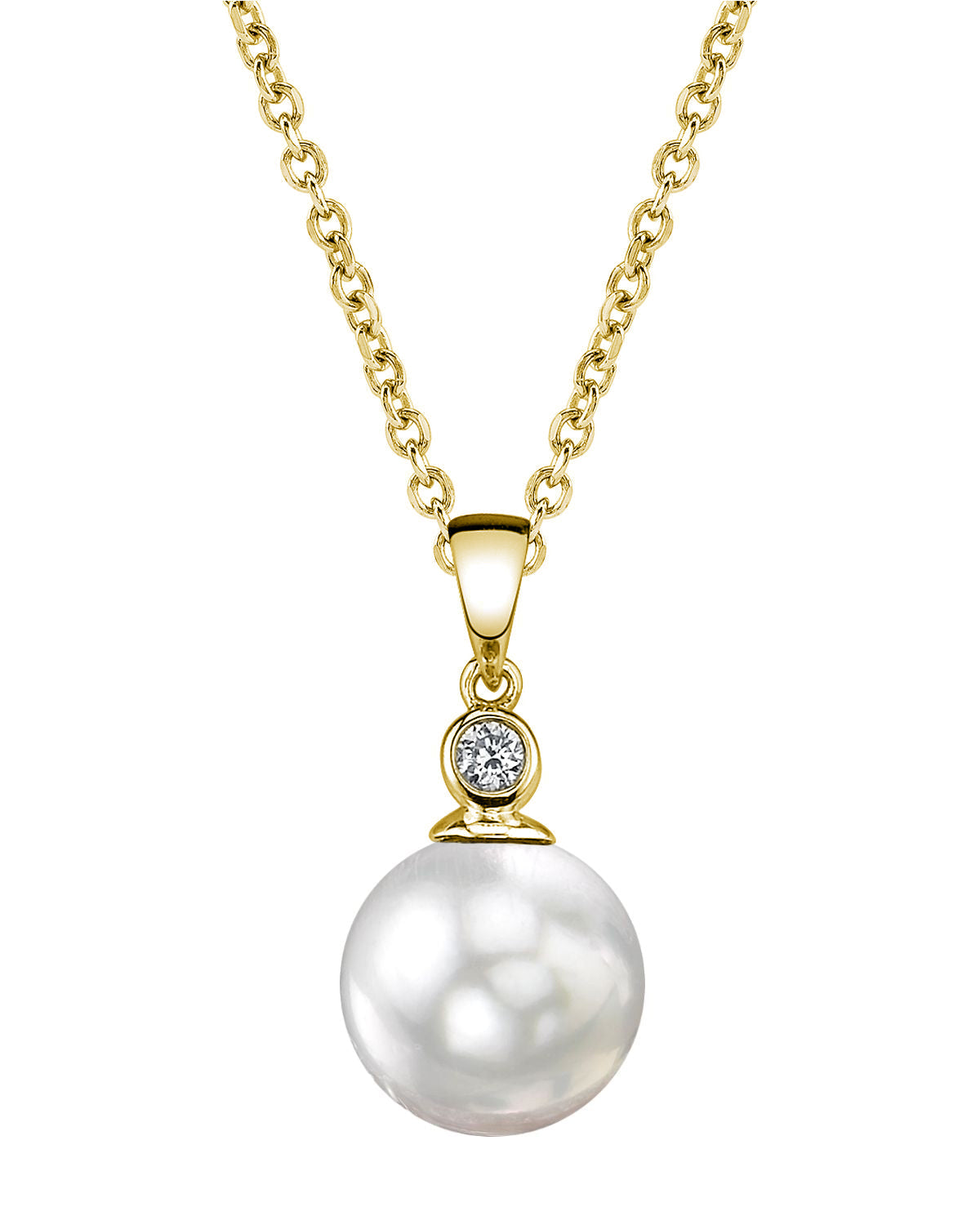 White South Sea Pearl  Bezel Pendant 9.0-11.0 mm