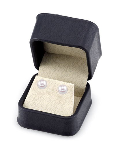 Hanadama Akoya Round Pearl Stud Earrings 7.0-8.0mm
