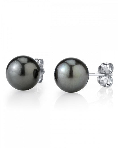 Black Tahitian Pearl Stud Earrings 7.0-8.0mm