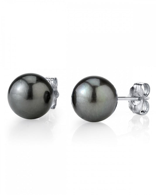 Black Tahitian Pearl Stud Earrings 7.0-8.0mm